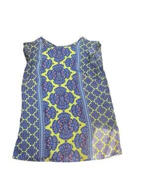 The Limited XS Yellow and Blue Paisley Medallion Sleeveless Blouse